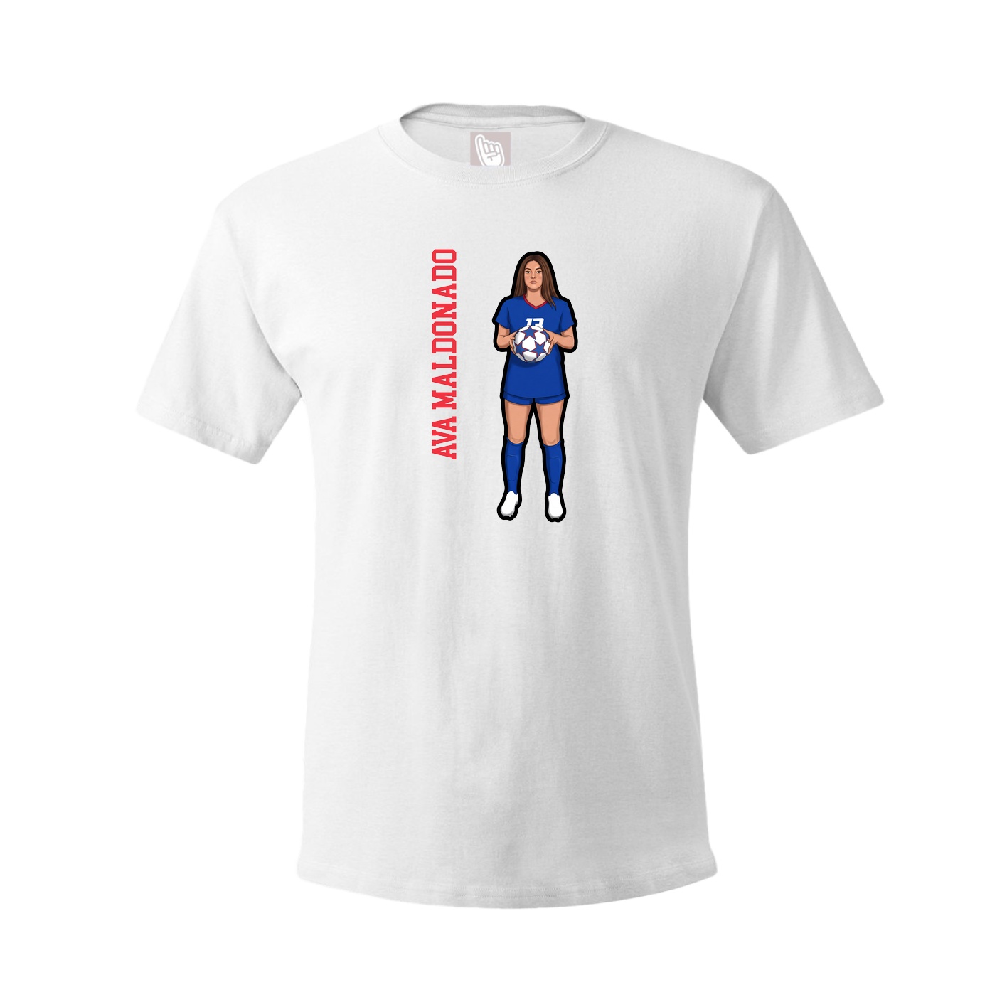 Youth Tee — Name Vertical in White