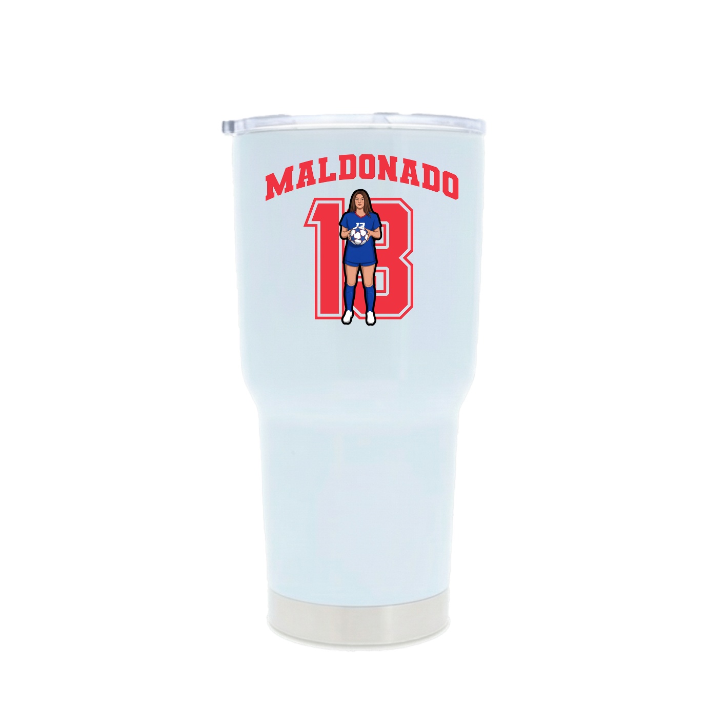 30oz Stainless Steel Tumbler — Number in White