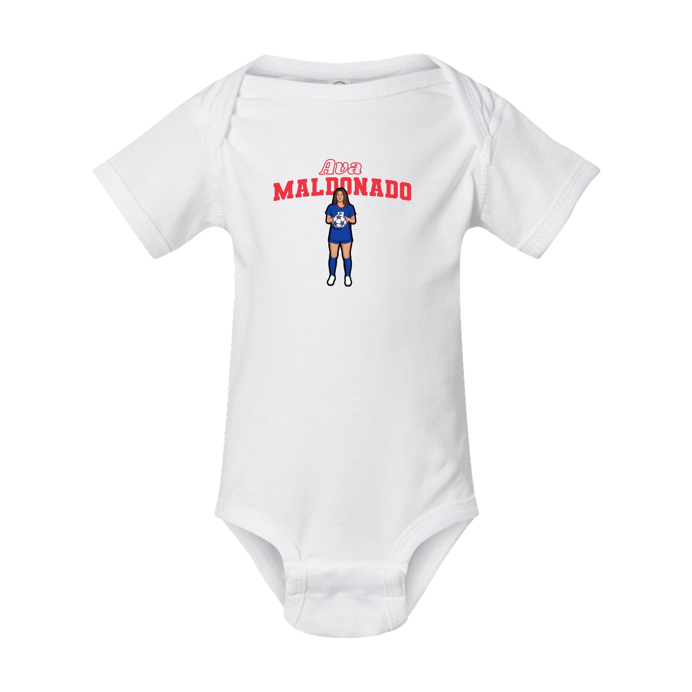 Baby Onesie — Name Arch in White