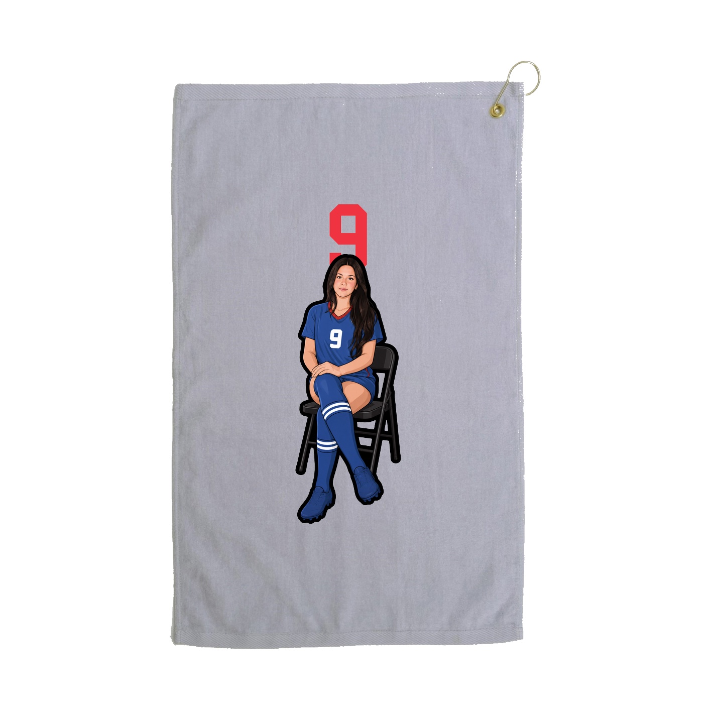 Golf Towel — Number Top in Grey