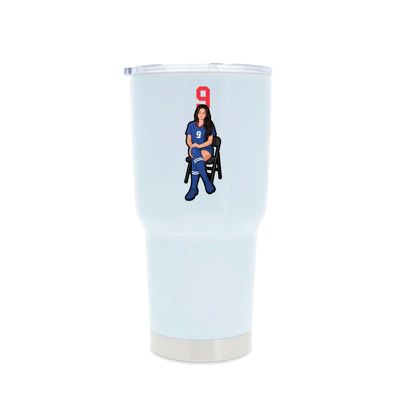 30oz Stainless Steel Tumbler — Number Top in White