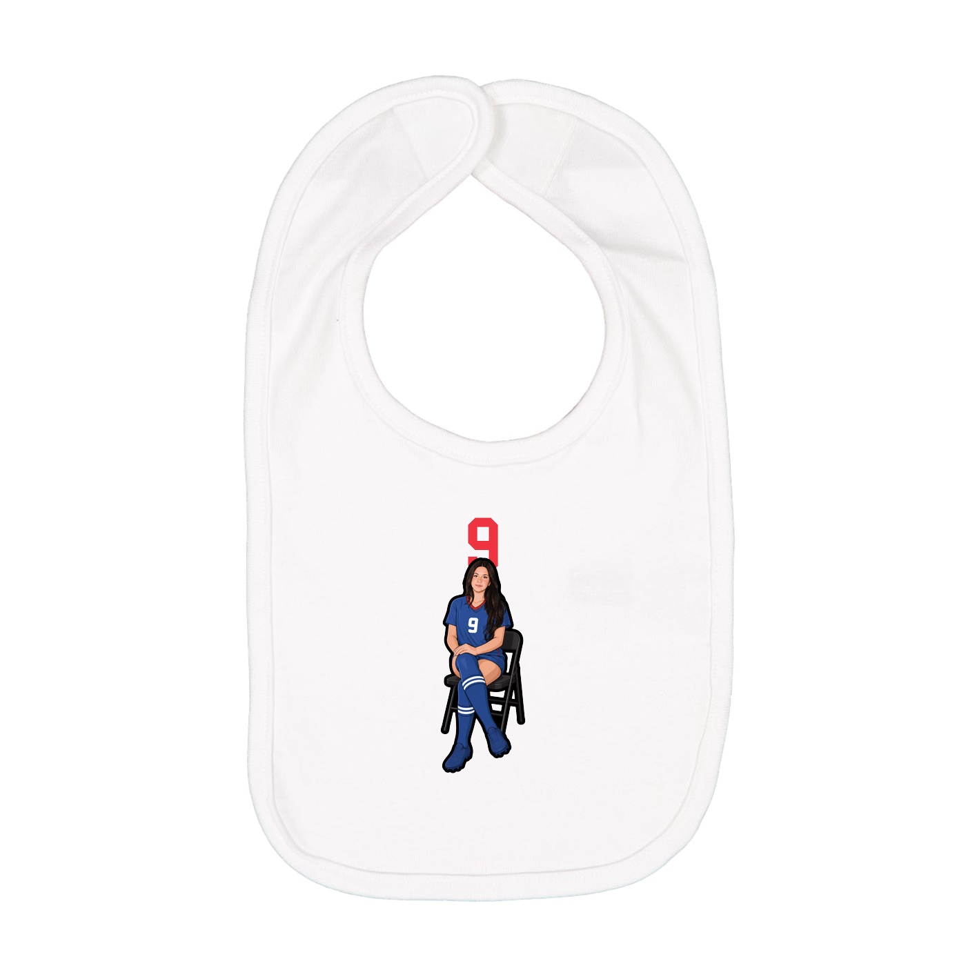 Infant Bib — Number Top in White