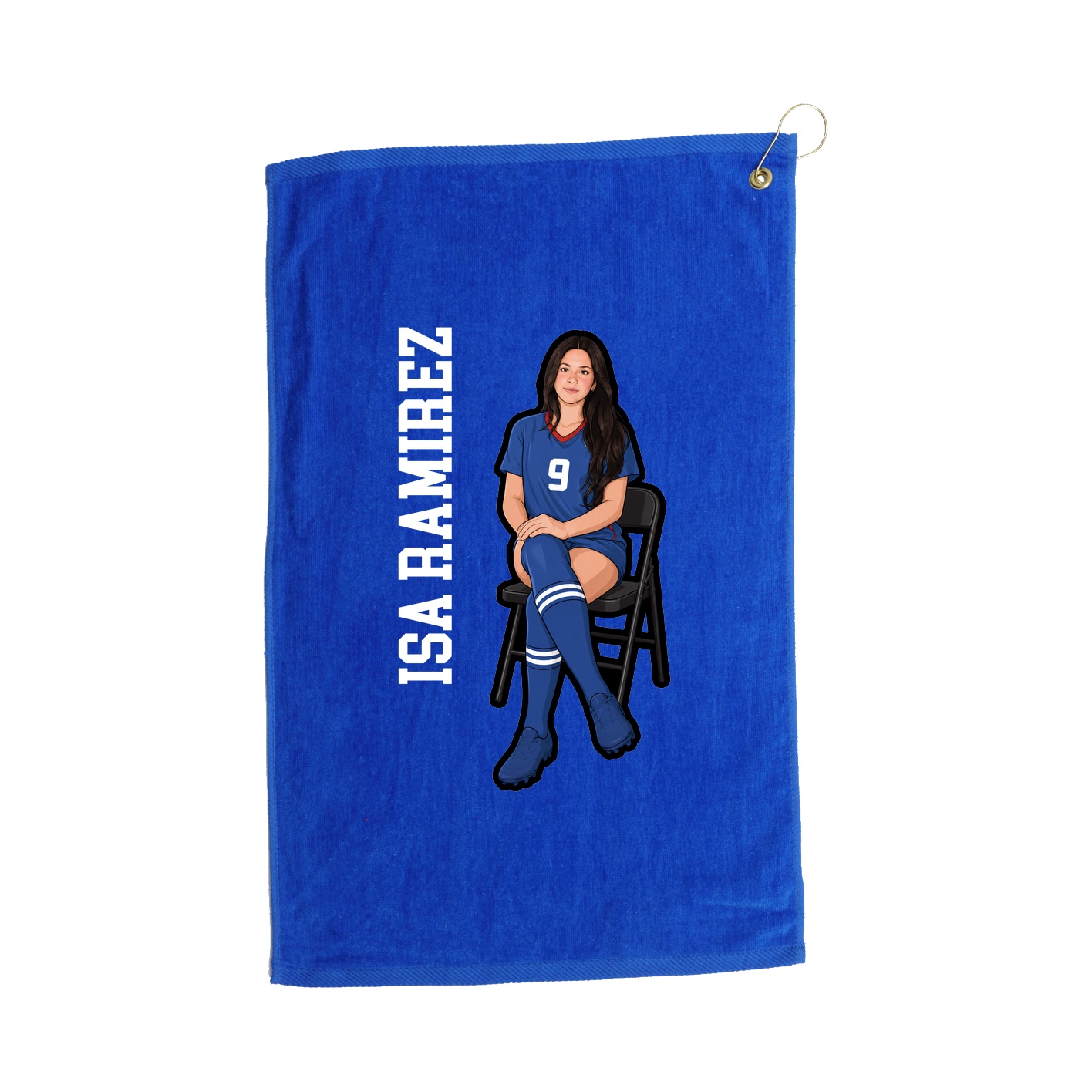 Golf Towel — Name Vertical in Royal