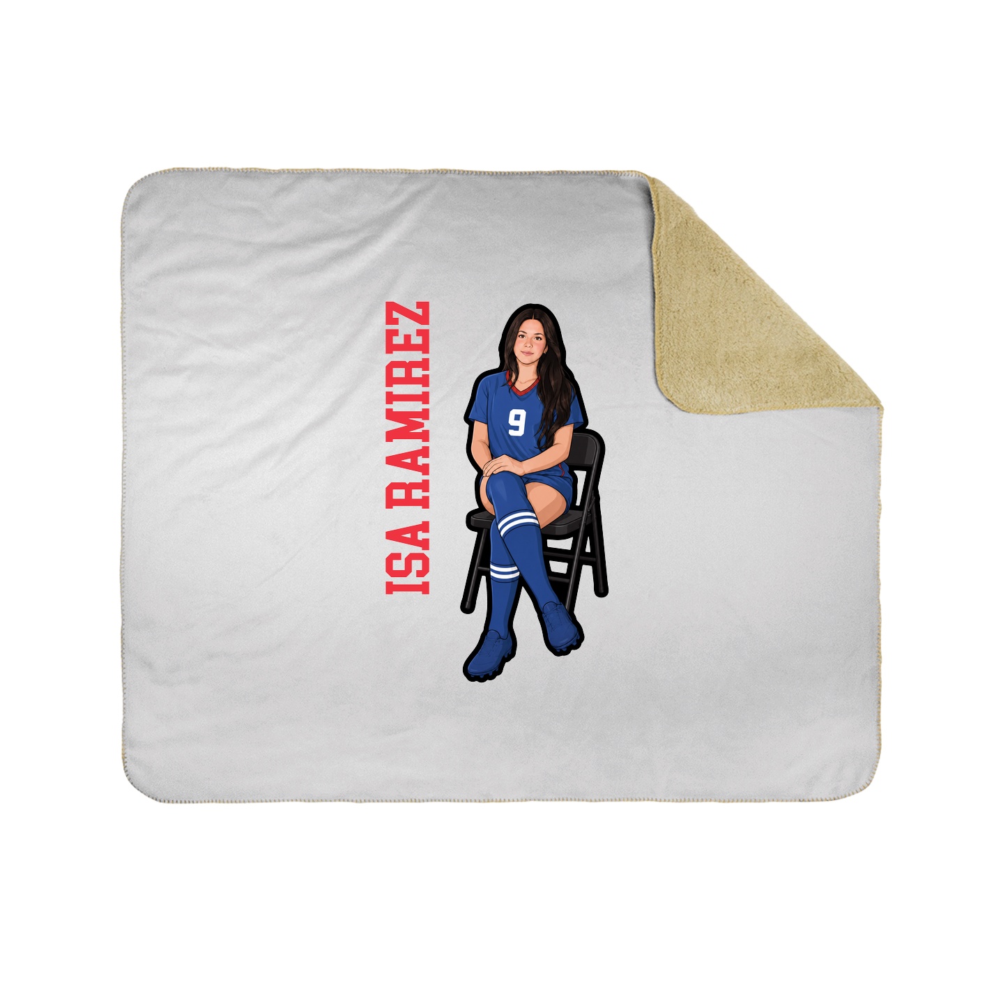 Throw Blanket — Name Vertical in White