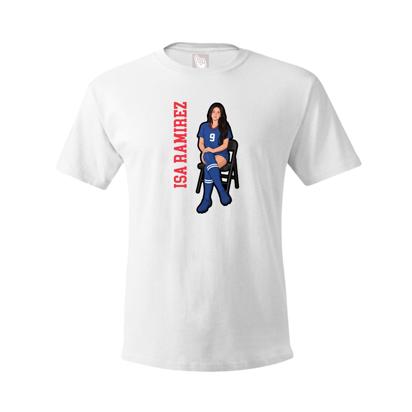 Youth Tee — Name Vertical in White