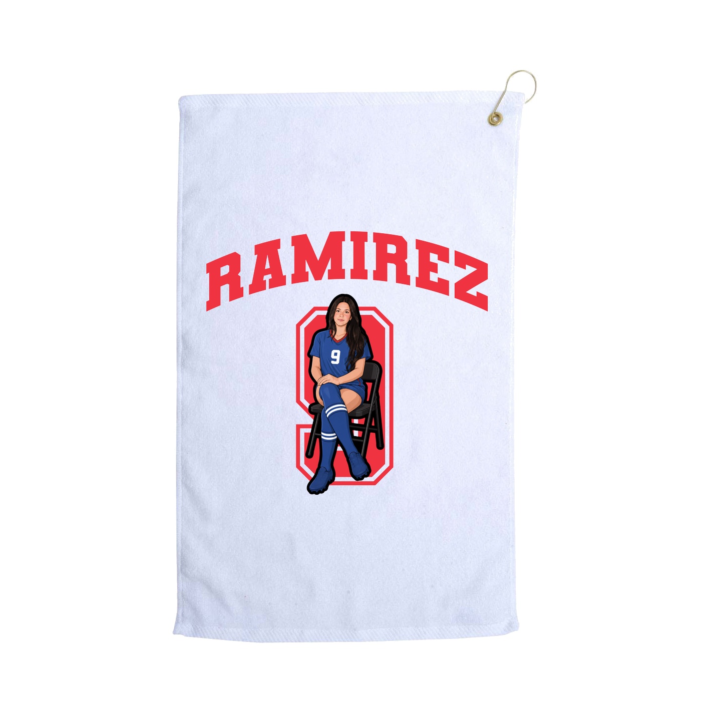 Golf Towel — Number in White