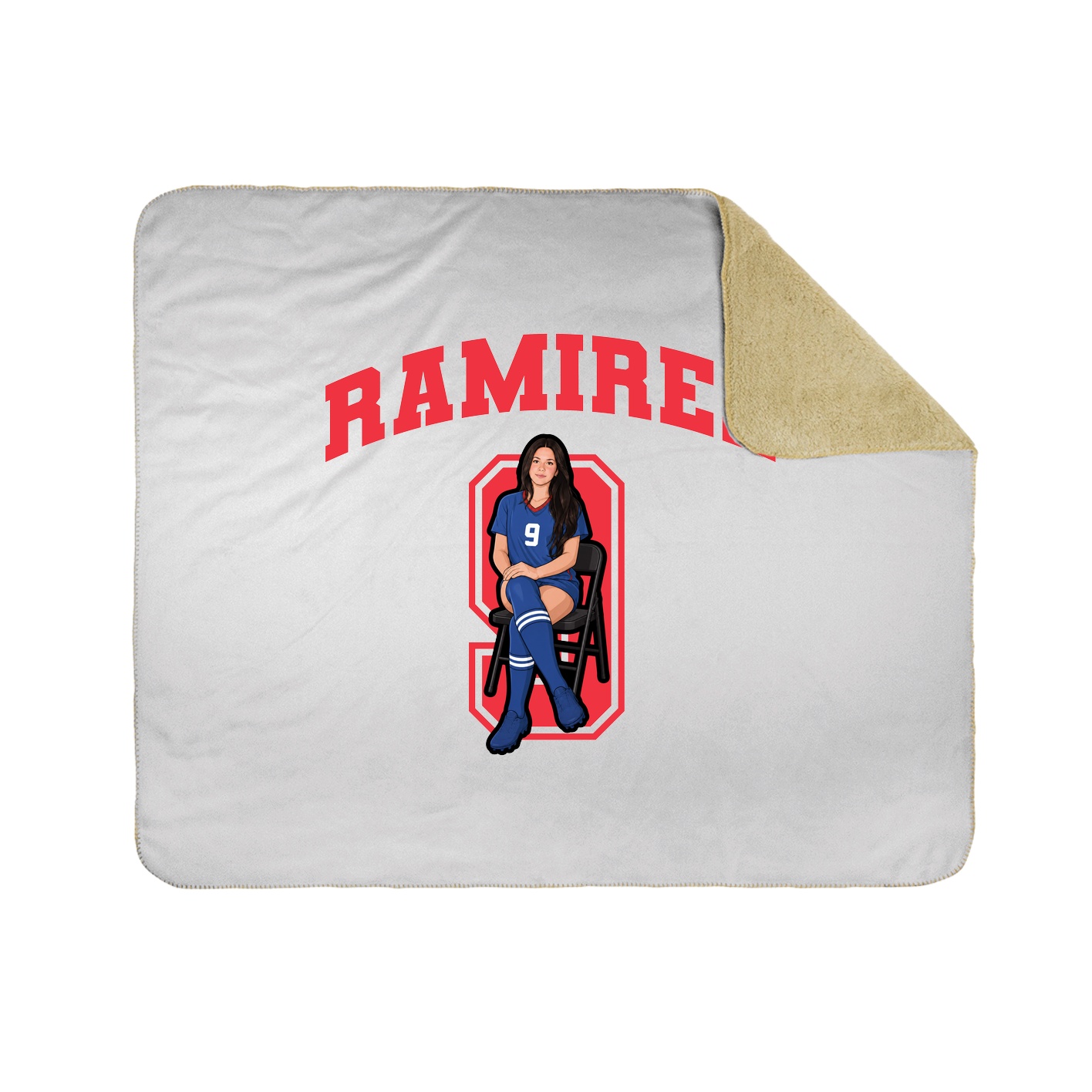 Throw Blanket — Number in White