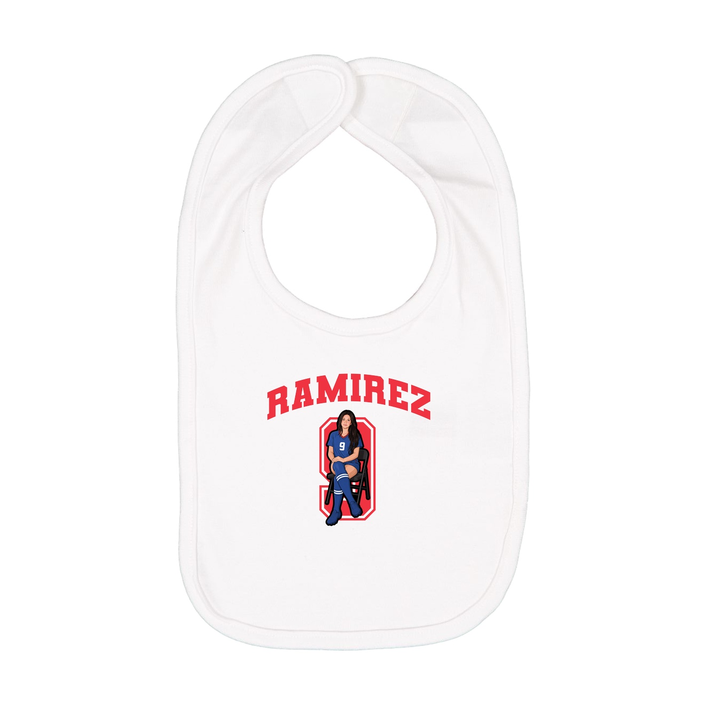 Infant Bib — Number in White