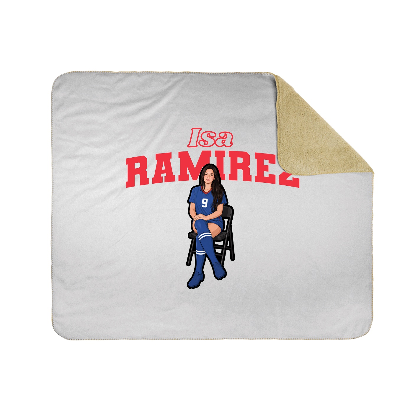 Throw Blanket — Name Arch in White