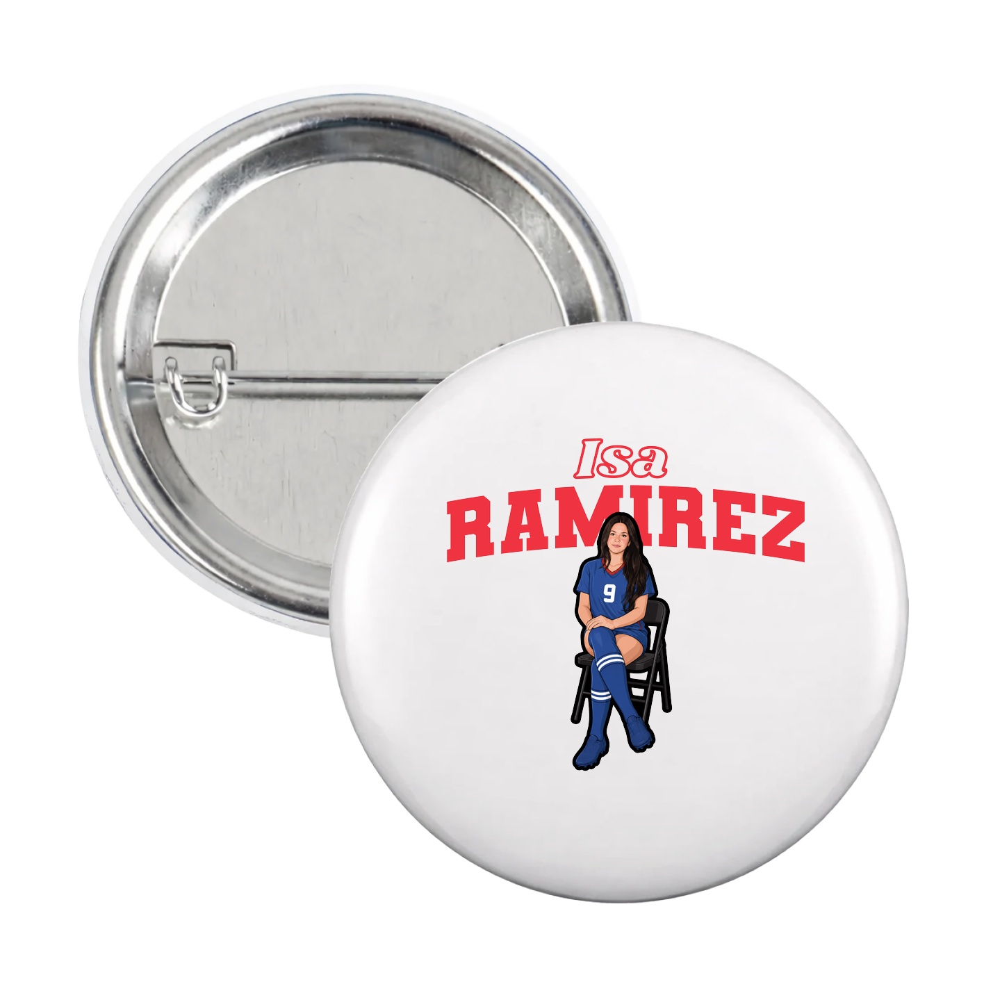 Game Day Button — Name Arch in White