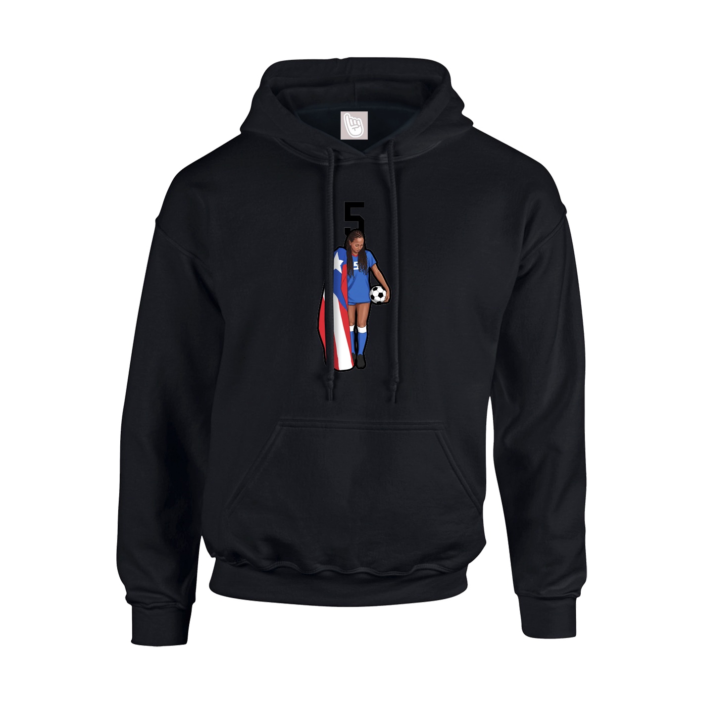 Youth Hoodie — Number Top in Black