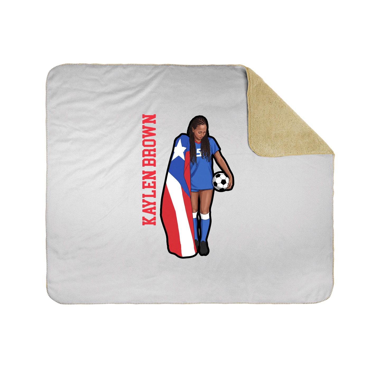 Throw Blanket — Name Vertical in White