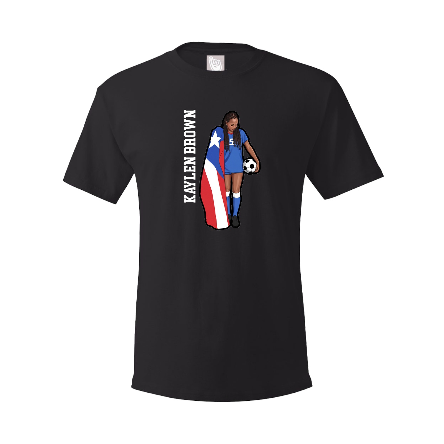Youth Tee — Name Vertical in Black