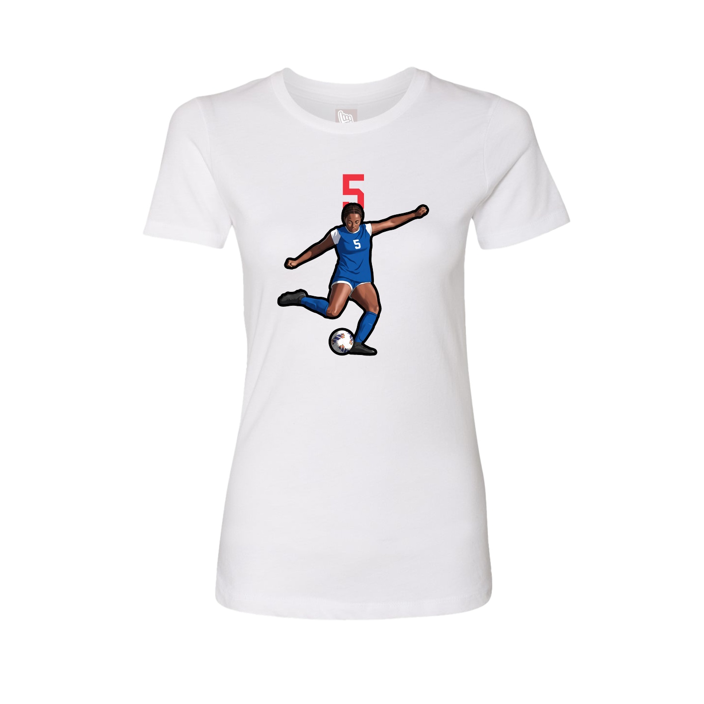 Fitted Women's Tee — Number Top in White