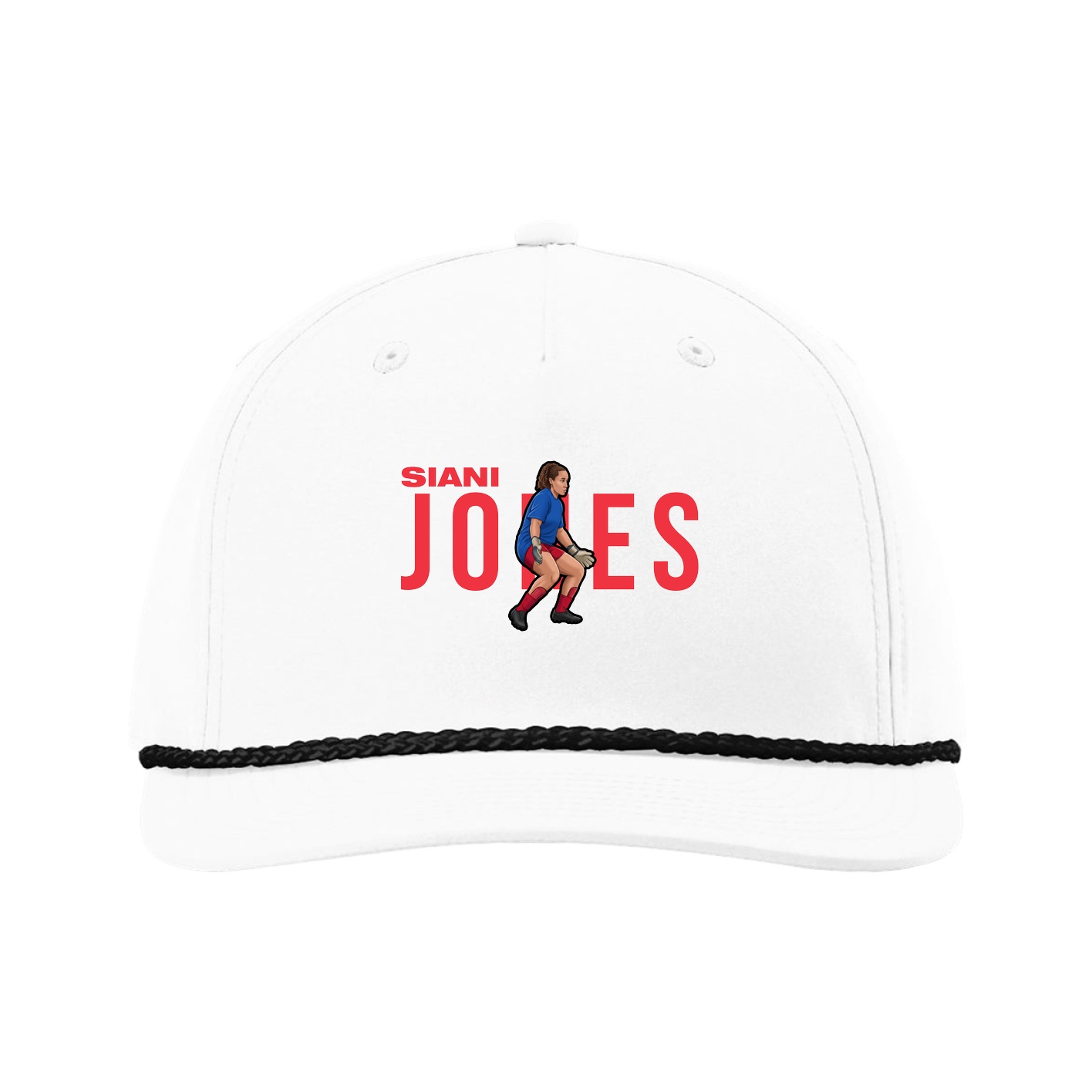 Five-Panel Classic Rope Cap — Player Name in White