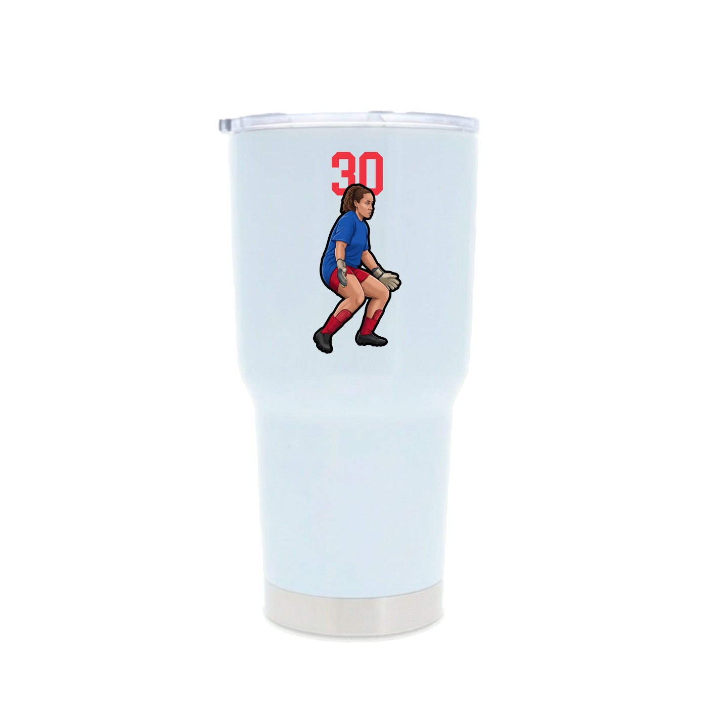 30oz Stainless Steel Tumbler — Number Top in White