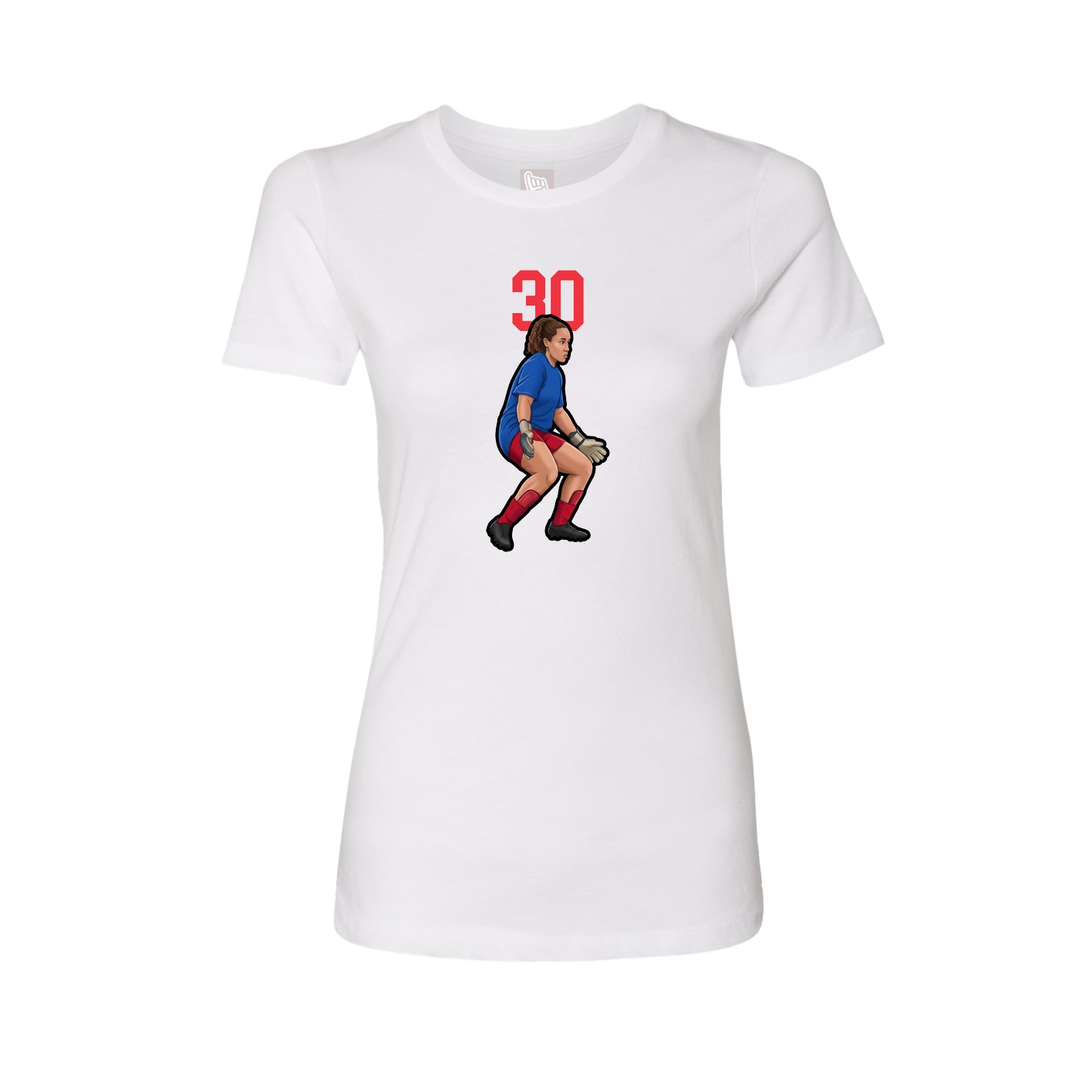 Fitted Women's Tee — Number Top in White