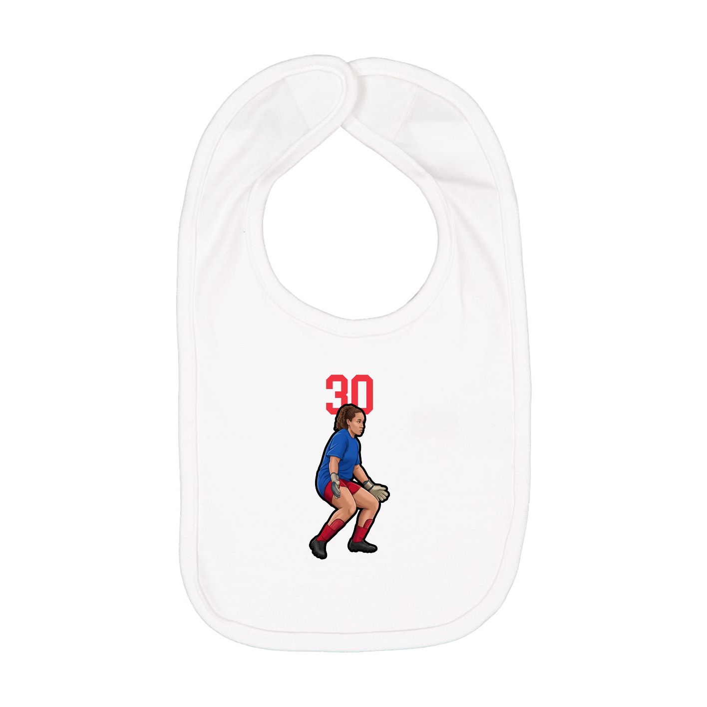 Infant Bib — Number Top in White
