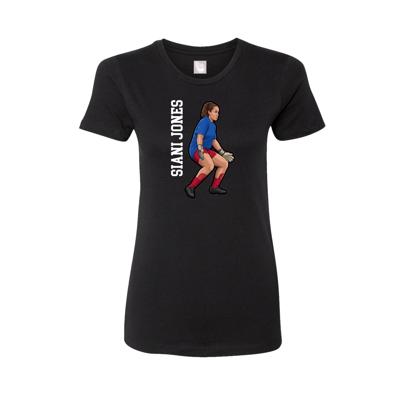 Fitted Women's Tee — Name Vertical in Black