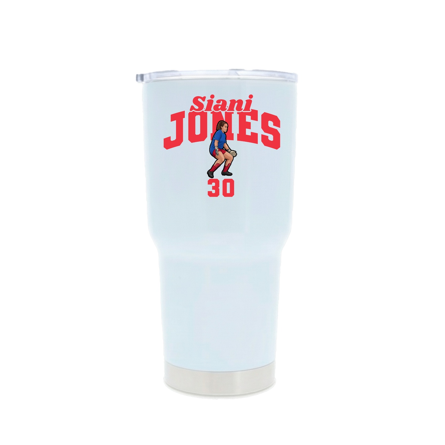 30oz Stainless Steel Tumbler — Signature Arch in White