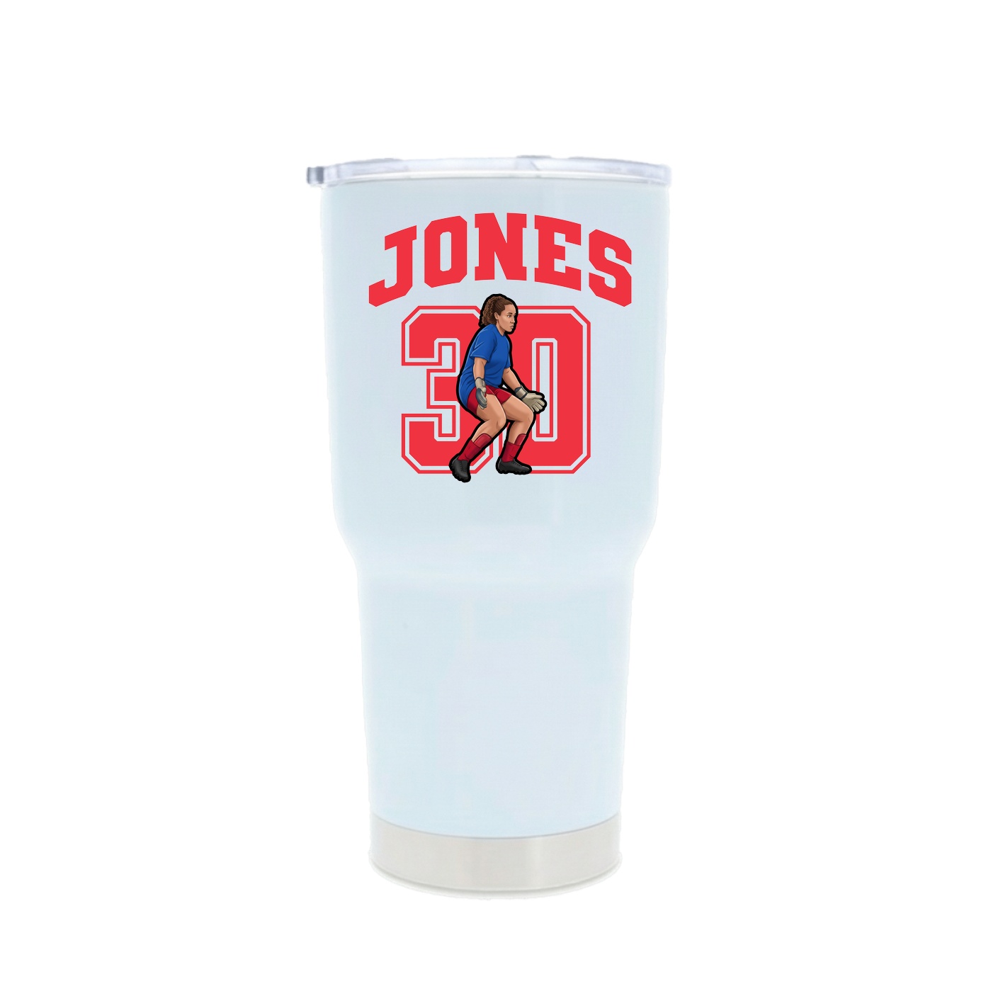30oz Stainless Steel Tumbler — Number in White