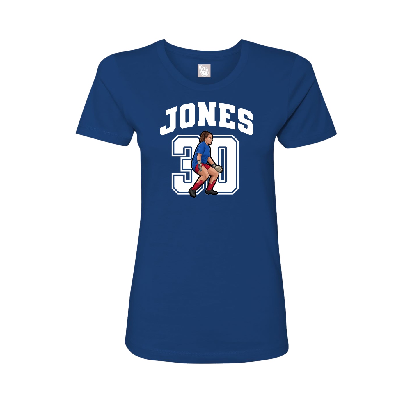 Fitted Women's Tee — Number in Royal