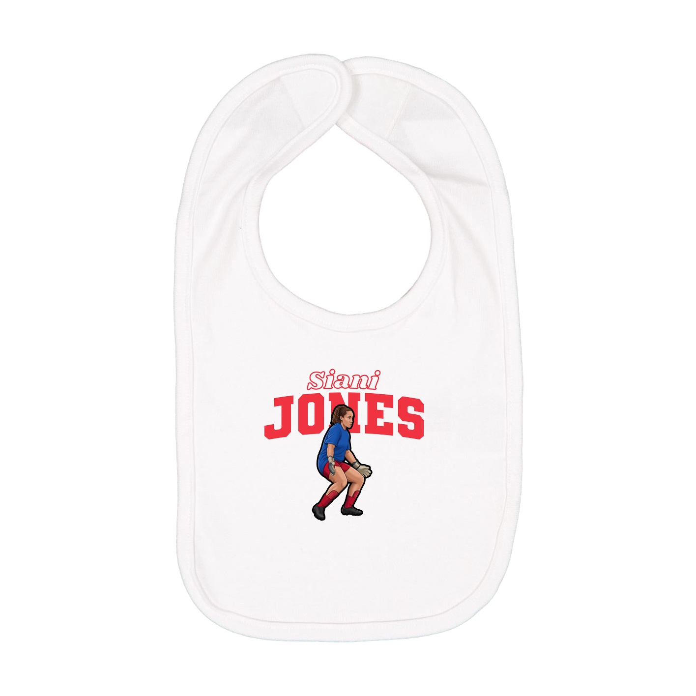Infant Bib — Name Arch in White