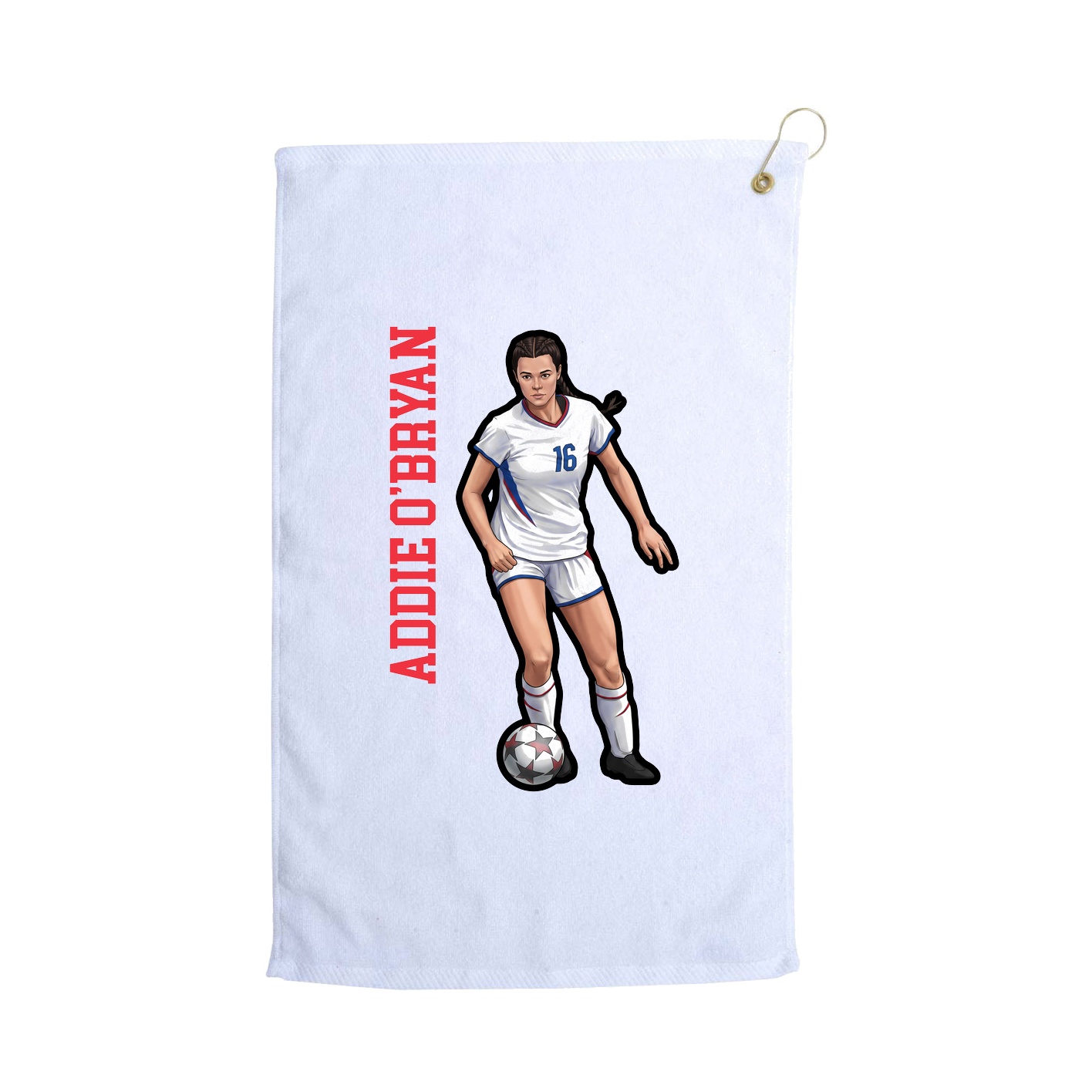 Golf Towel — Name Vertical in White