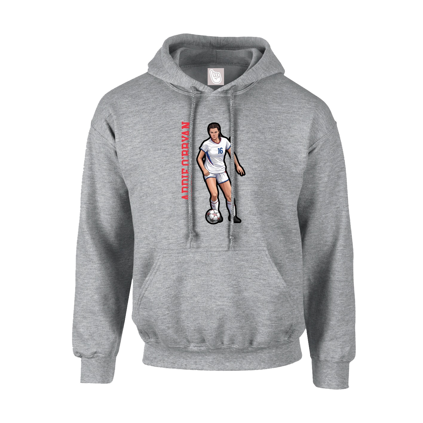 Hoodie — Name Vertical in Grey