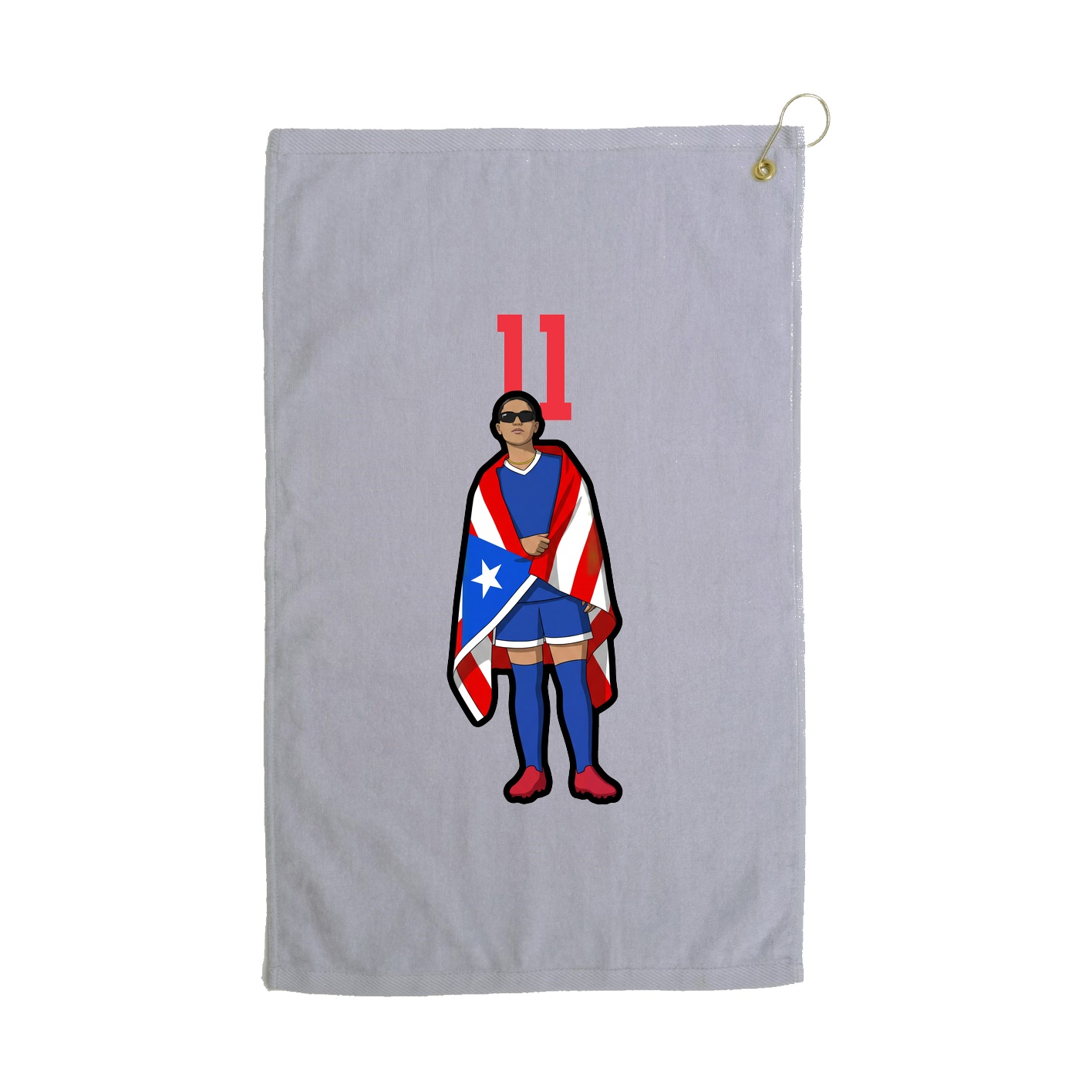 Golf Towel — Number Top in Grey