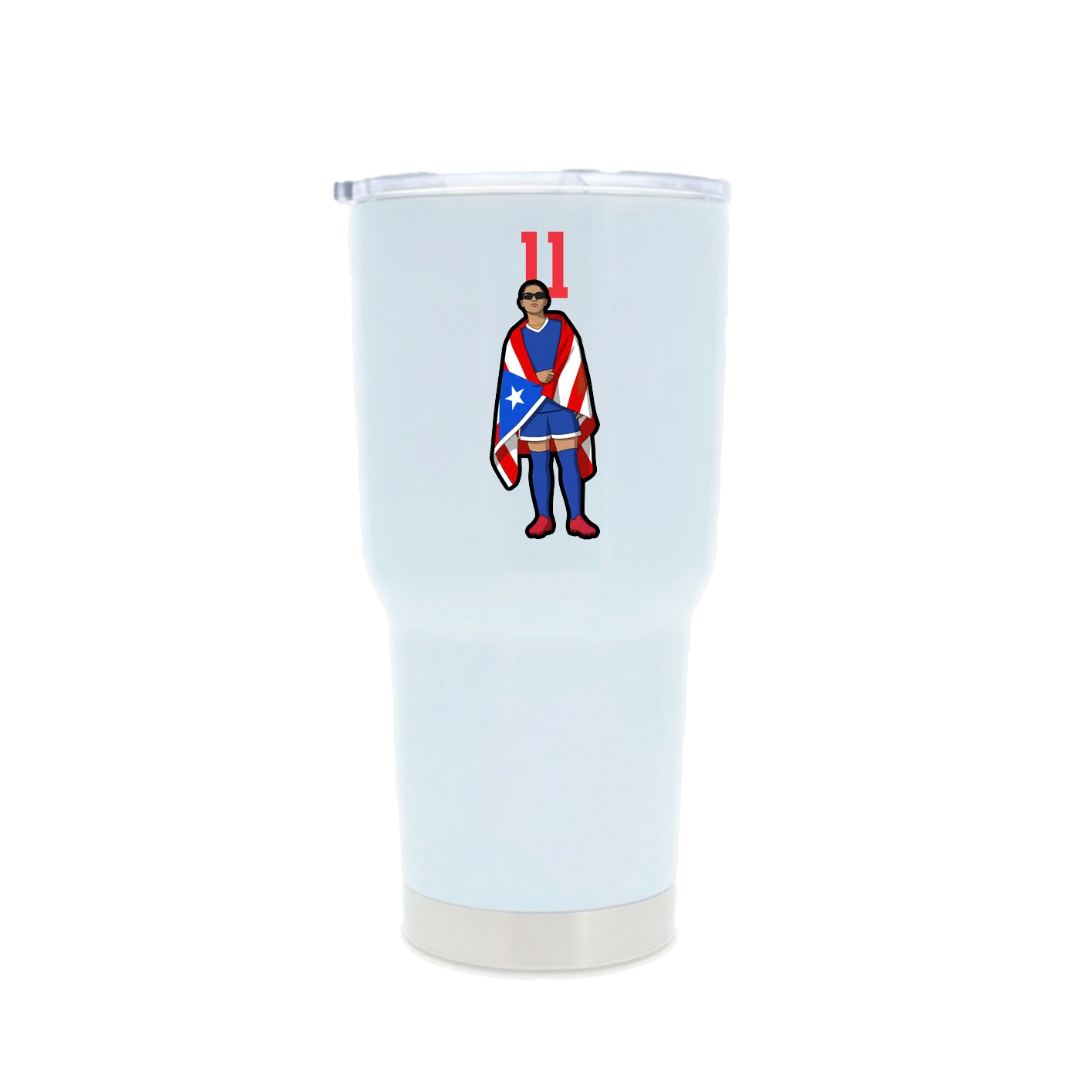 30oz Stainless Steel Tumbler — Number Top in White