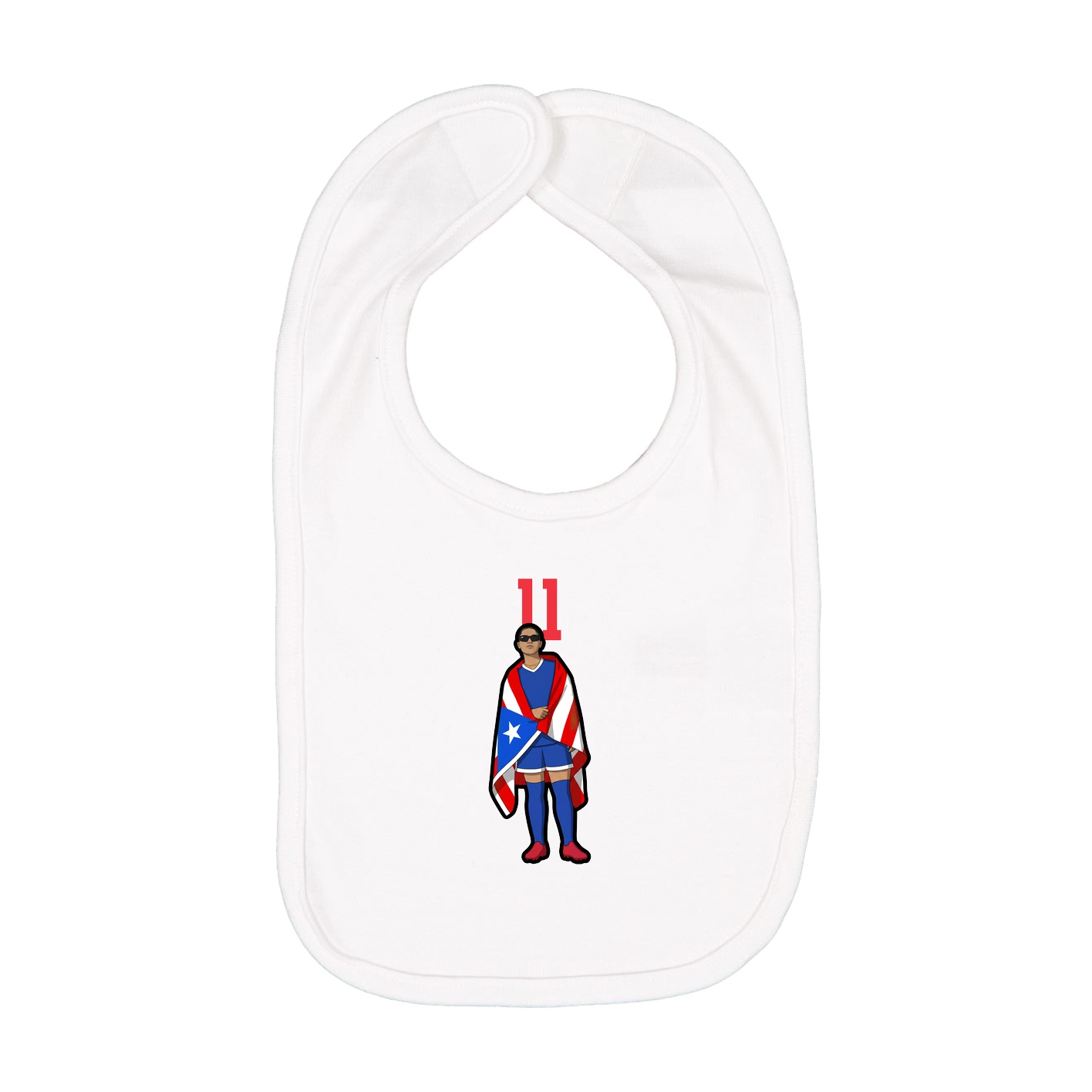 Infant Bib — Number Top in White