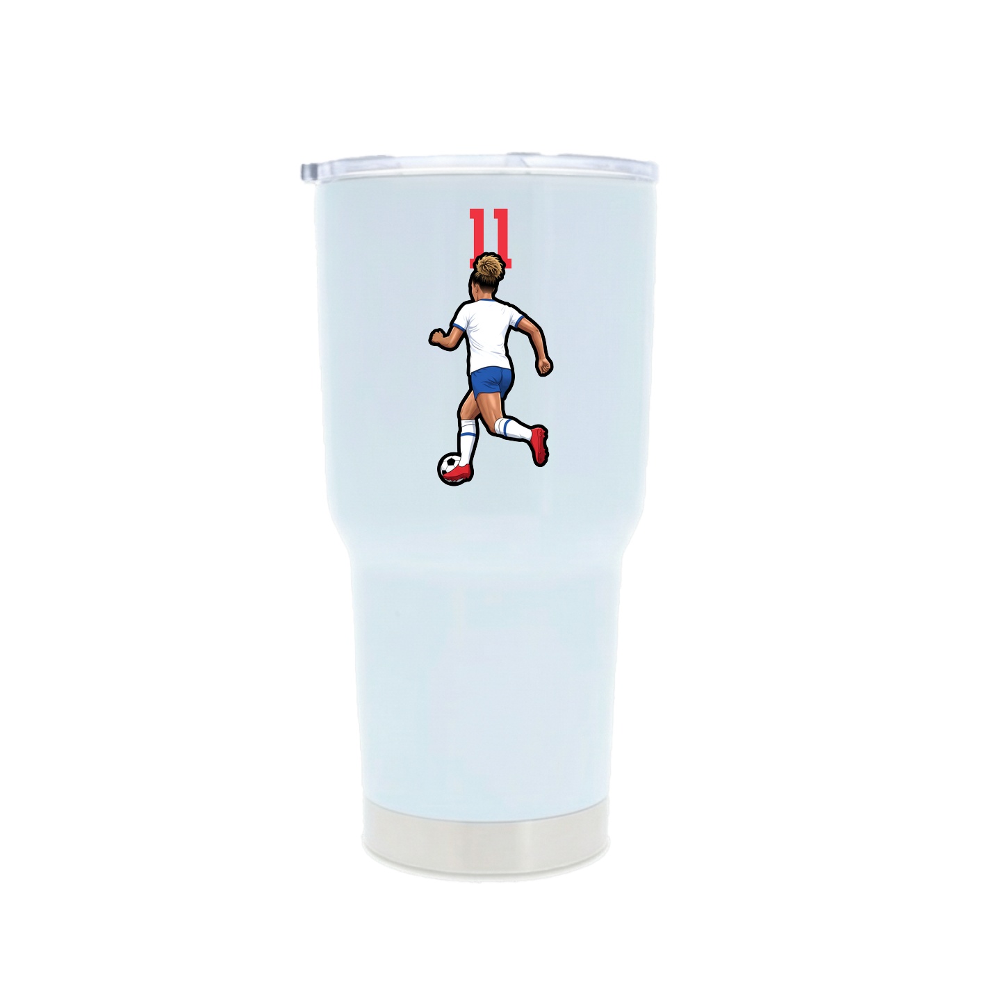 30oz Stainless Steel Tumbler — Number Top in White