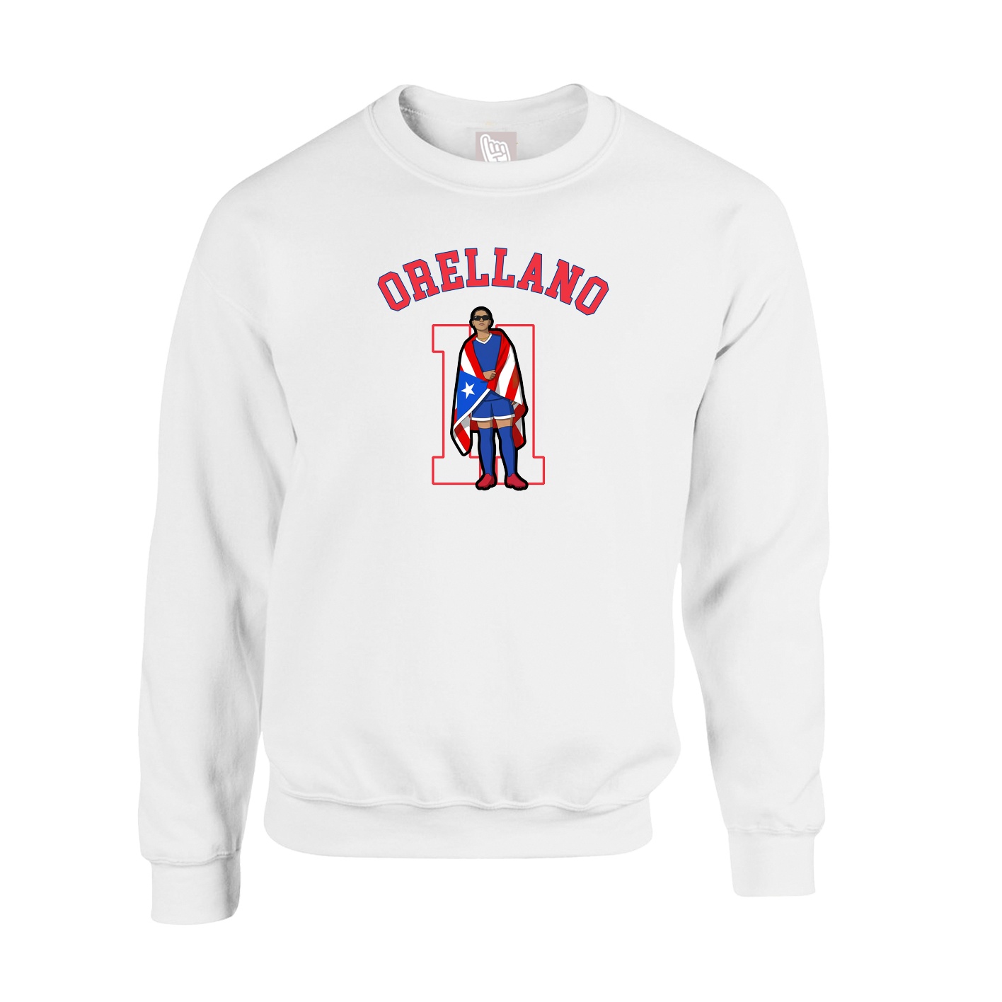 Fleece Crew — Shirsey Arch in White