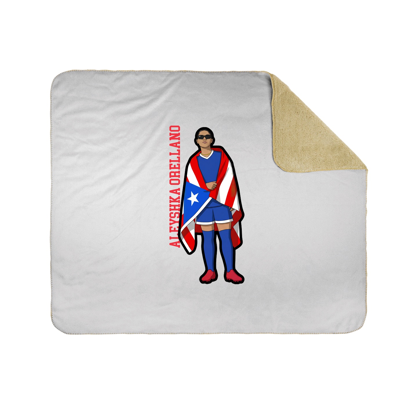 Throw Blanket — Name Vertical in White