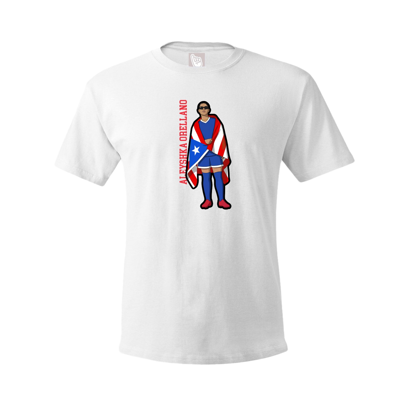 Tee — Name Vertical in White