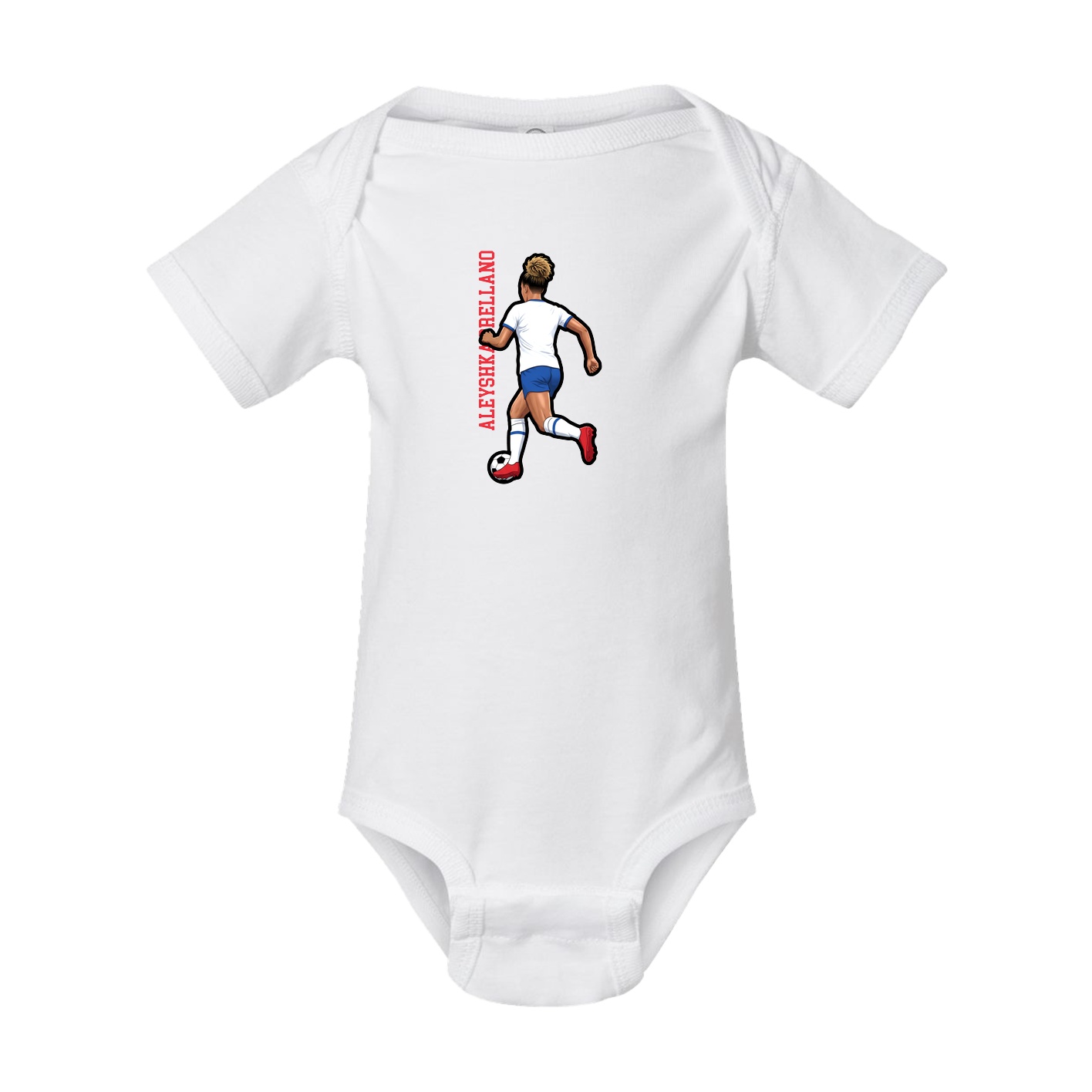 Baby Onesie — Name Vertical in White