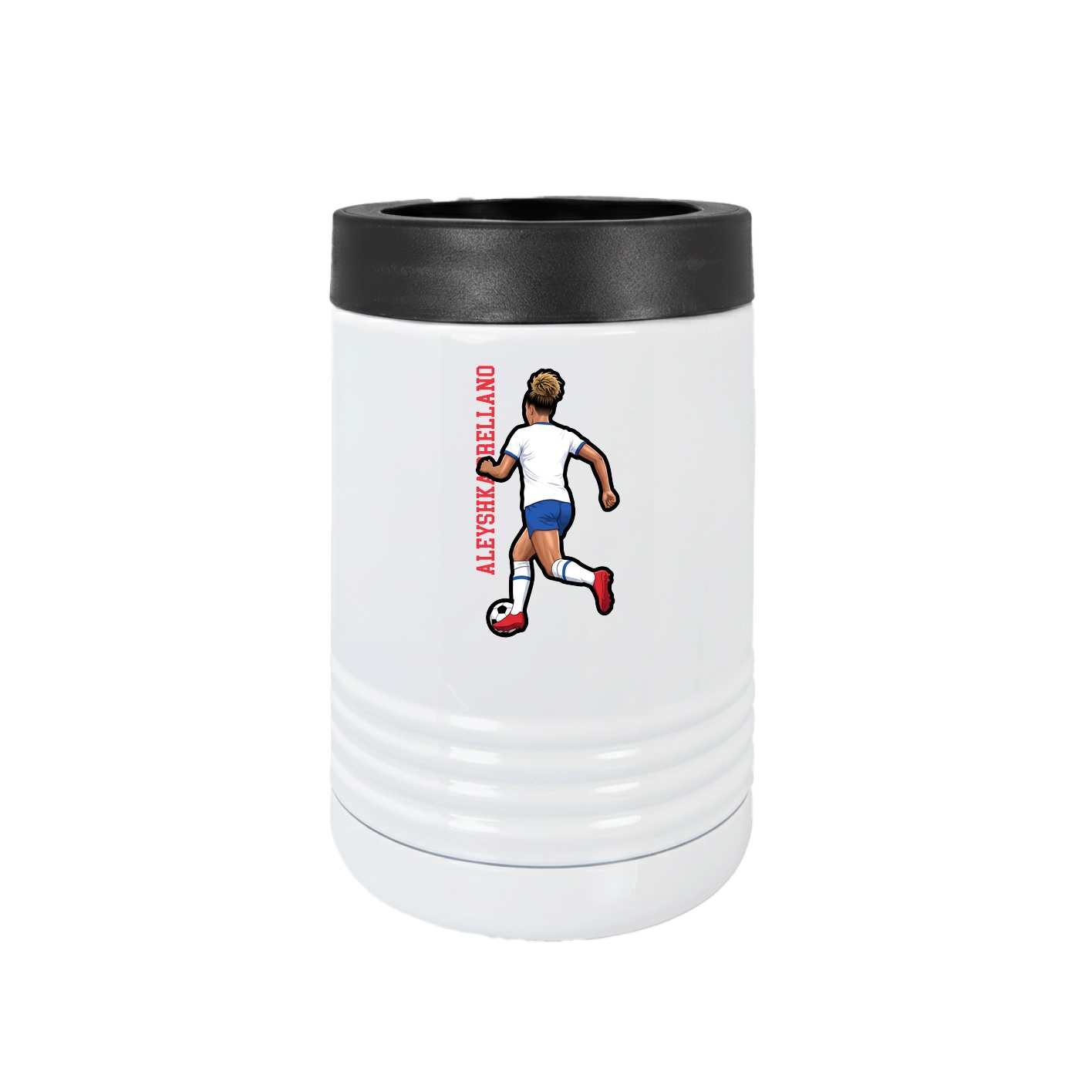 Beverage Holder — Name Vertical in White