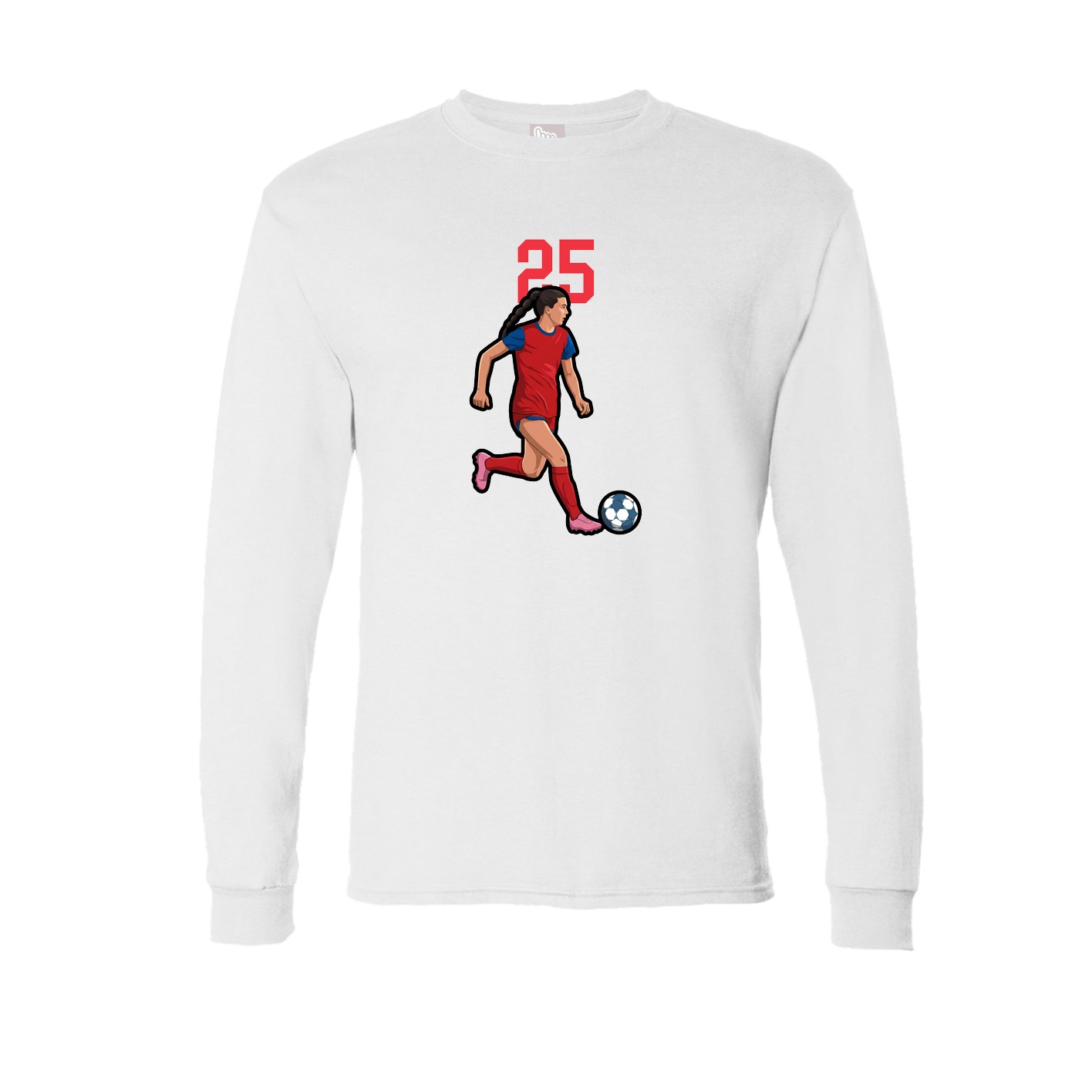 Long Sleeve Tee — Number Top in White
