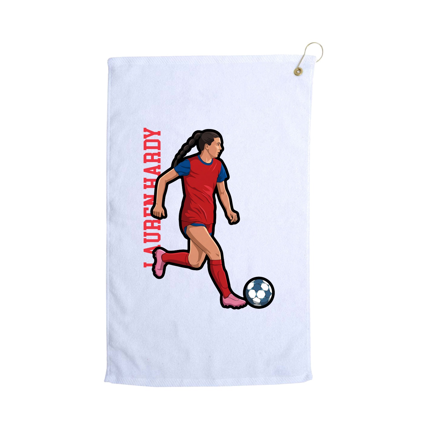 Golf Towel — Name Vertical in White