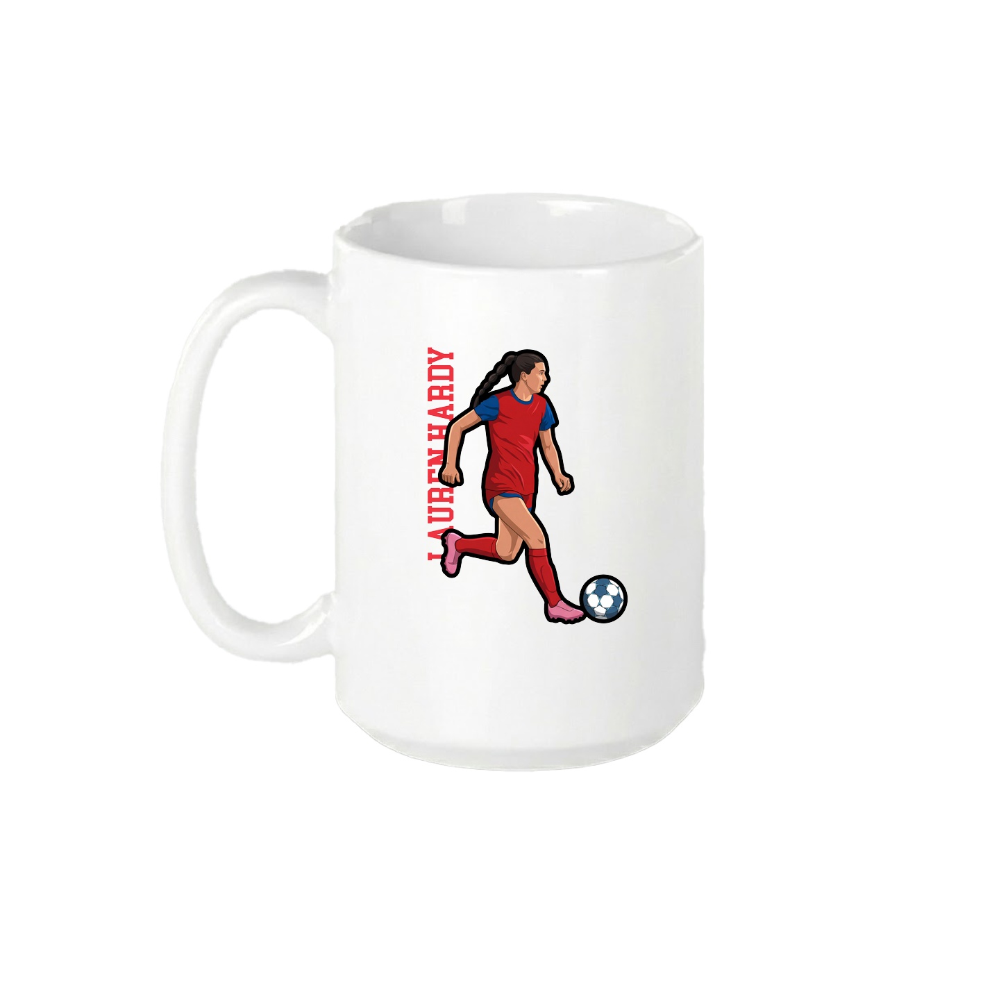 15oz Coffee Mug — Name Vertical in White
