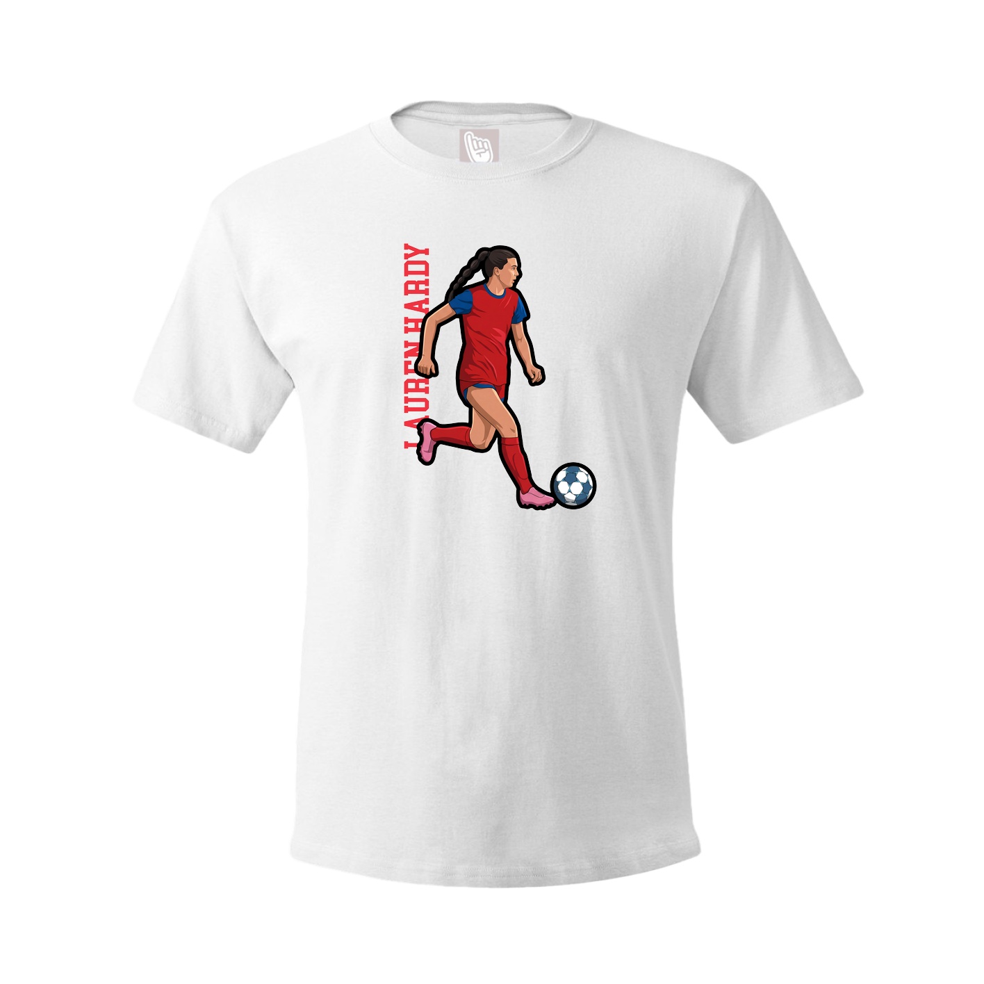 Tee — Name Vertical in White