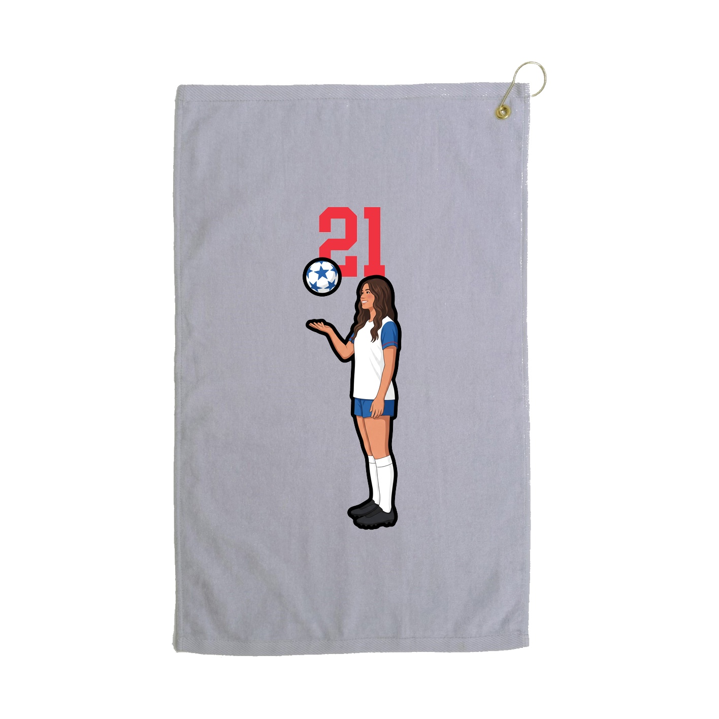 Golf Towel — Number Top in Grey
