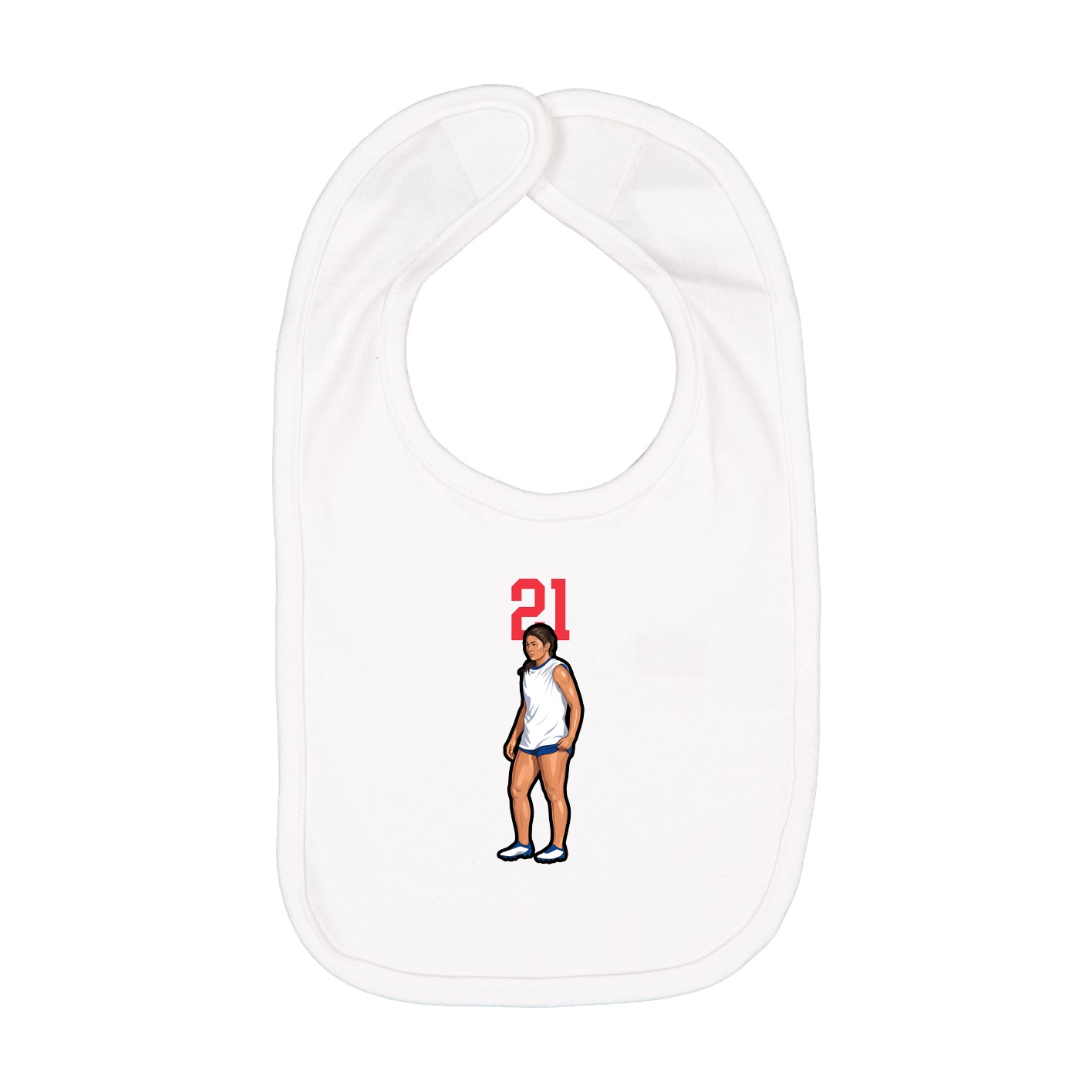 Infant Bib — Number Top in White