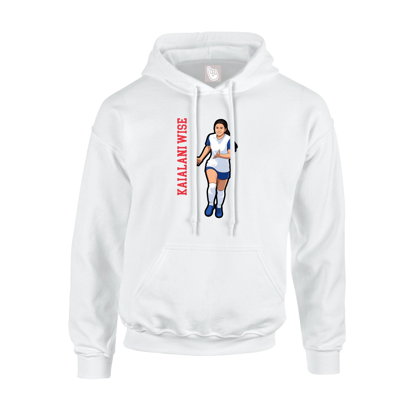 Youth Hoodie — Name Vertical in White