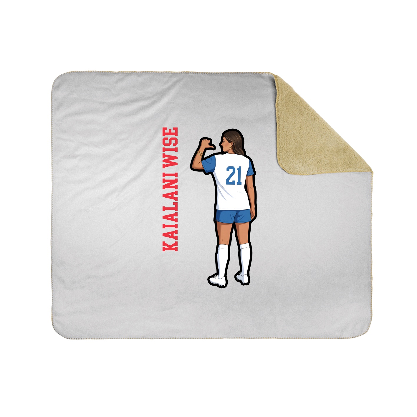 Throw Blanket — Name Vertical in White