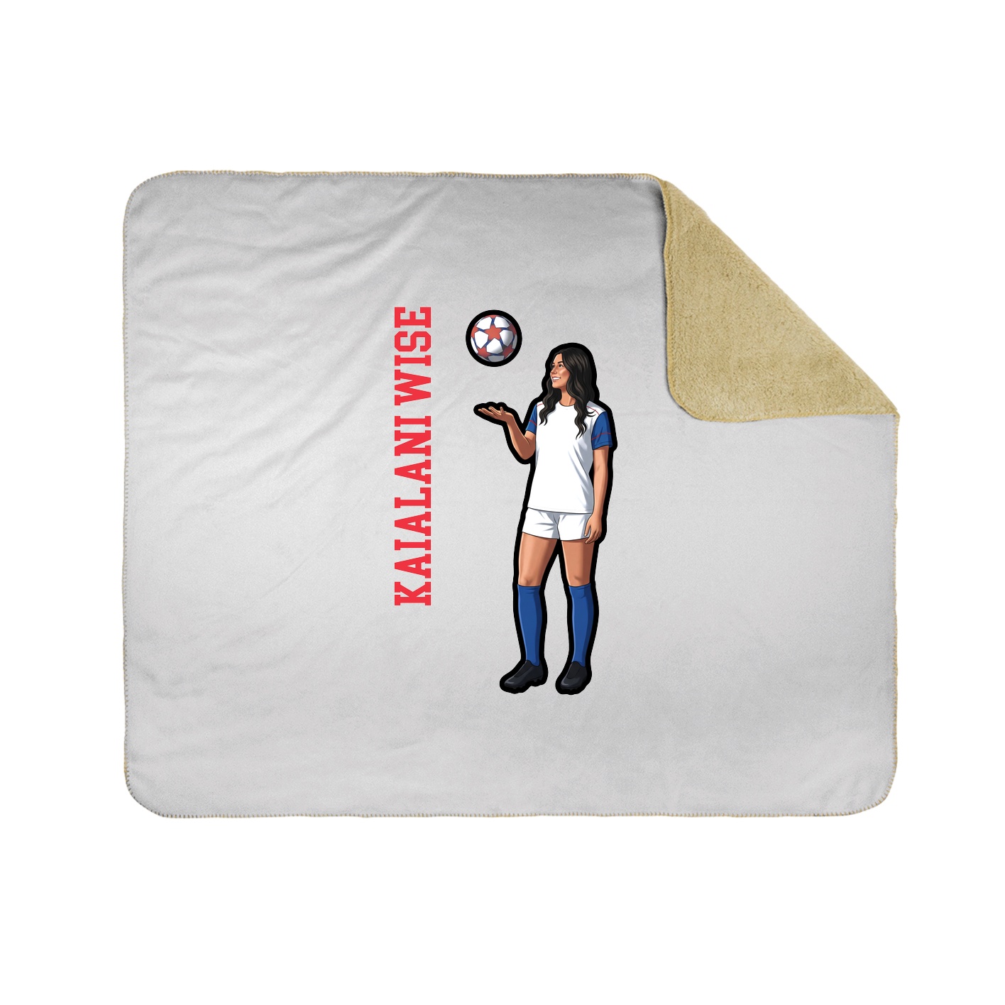 Throw Blanket — Name Vertical in White