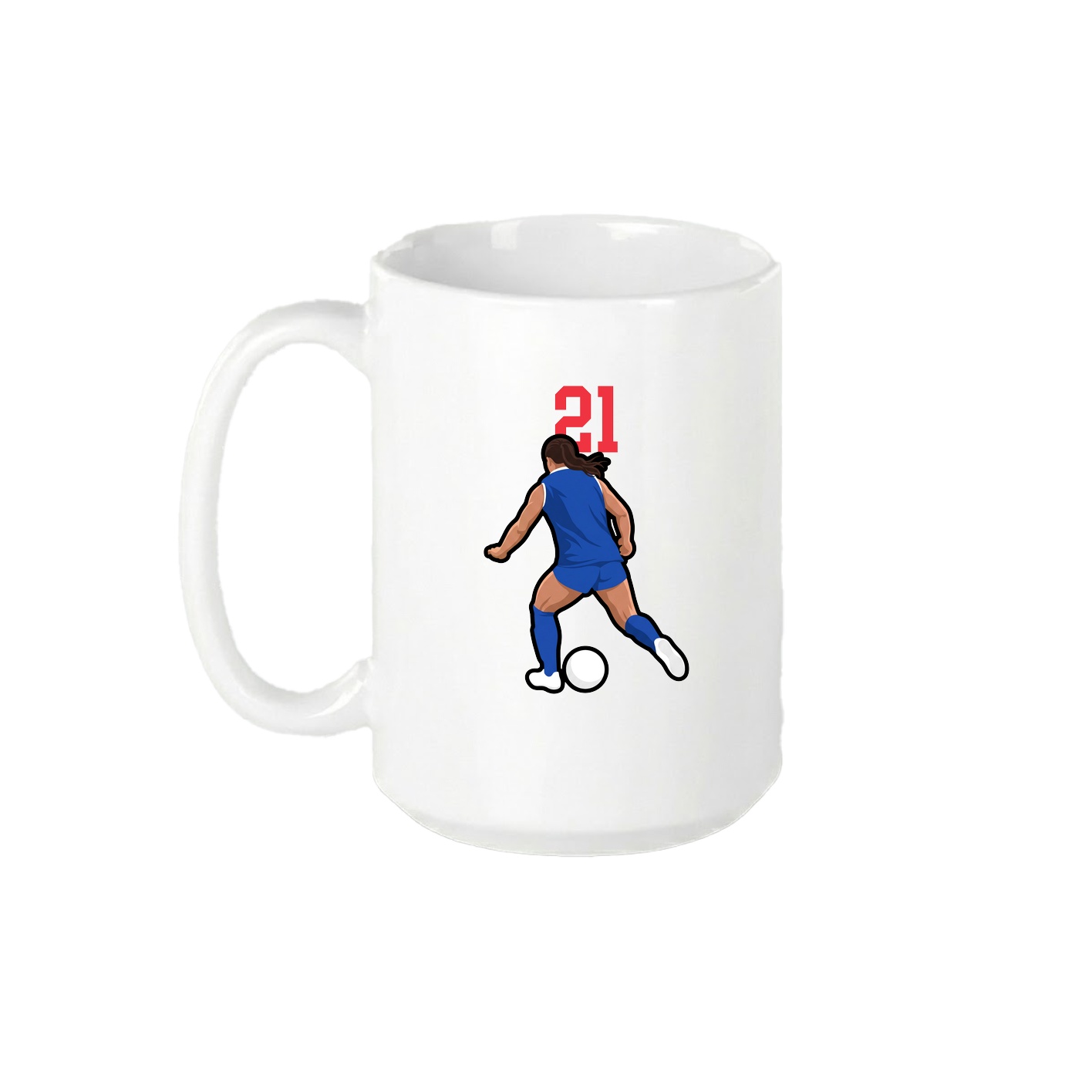 15oz Coffee Mug — Number Top in White