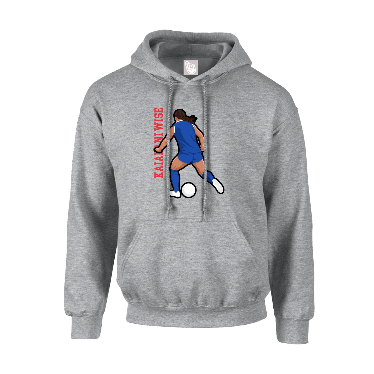 Hoodie — Name Vertical in Grey
