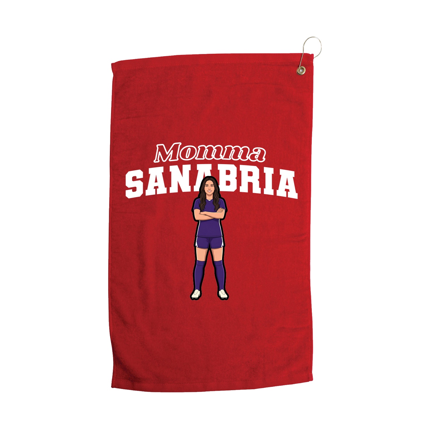 Golf Towel — Mothers Day Block in Red